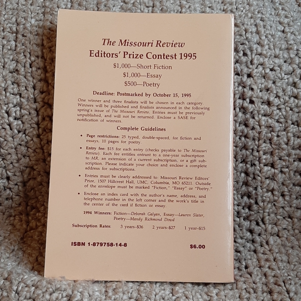 SOLD The Missouri Review Vol 18, No.2 - Picture 2 of 5